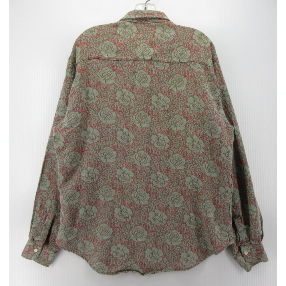 Vintage Men’s Shirt XL Floral Jacquard Psychedelic Mod 60s James W Brine - Picture 6 of 10